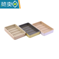 敬平新款肥皂盒沥水卫生间双层大号轻奢香皂盒子创意家用置物皂架 卡其+黄绿+米白