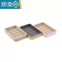 敬平新款肥皂盒沥水卫生间双层大号轻奢香皂盒子创意家用置物皂架 卡其+黄绿+米白