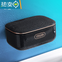 敬平肥皂盒壁挂式沥水免打孔家用卫生间洗漱台轻奢风带盖香皂盒置物架 黑色