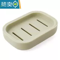 敬平创意浴室肥皂盒大号双层沥水香皂收纳盒塑料带盖洗衣皂置物架皂拖 浅绿色