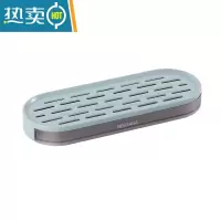 敬平肥皂盒架卫生间免打孔香皂盒置物架肥皂架沥水皂托双层皂盒壁挂式 浅灰蓝