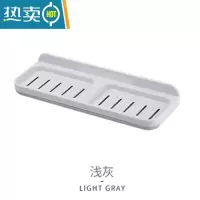 敬平香皂盒肥皂置物架家用壁挂式免打孔浴室创意沥水收纳架不积水 灰色1个装