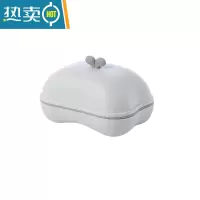 敬平家用北欧风花朵小清新卡通肥皂盒洗漱台双层带盖沥水皂盒香皂盒 白色(新品,中间夹层是黑色的)