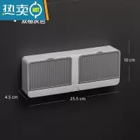 敬平双格翻盖壁挂式肥皂盒沥水免打孔香皂盒架家用浴室置物架带盖大号 沥水灰色-双格
