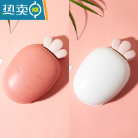 敬平创意肥皂盒个性带盖可爱大号香皂盒卫生间沥水收纳盒家用卡通皂托 2个装[白色+豆沙红]