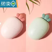 敬平创意肥皂盒个性带盖可爱大号香皂盒卫生间沥水收纳盒家用卡通皂托 2个装[绿色+粉色]