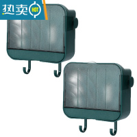 敬平创意香皂盒肥皂置物架壁挂式可爱的沥水卫生间免打孔个性器 特惠两个装:绿色