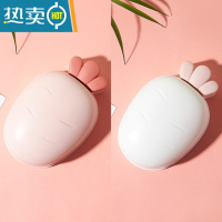 敬平创意肥皂盒个性带盖可爱大号香皂盒卫生间沥水收纳盒家用卡通皂托 2个装[白色+粉色]