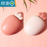 敬平创意肥皂盒个性带盖可爱大号香皂盒卫生间沥水收纳盒家用卡通皂托 2个装[豆沙红+粉色]