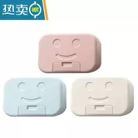 敬平肥皂盒创意带锁扣宿舍可爱学生皂盒旅行便携密封防水香皂盒带盖 笑脸系列3个装混发