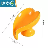 敬平轻奢肥皂盒沥水免打孔家用壁挂式收纳置物架放皂碟托盘创意卫生间 桃心[桔色]