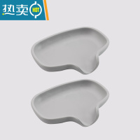 敬平导流式肥皂盒置物架创意可爱家用卫生间免打孔沥水洗衣香皂盒子 灰色 2个