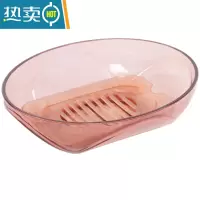 敬平大号肥皂盒家用卫生间沥水洗手台家居香皂盒创意卡通造型香皂架 透明绿+咖