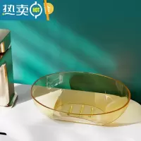 敬平肥皂盒香皂盒家用沥水轻奢卫生间浴室创意皂碟免打孔加大号皂架子 [香槟金]波点凹槽沥水/加大盒身