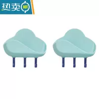 敬平创意壁挂式肥皂盒免打孔可沥水浴室卫生间香皂盒家用肥皂架子 雾霾蓝-2个装