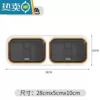 敬平肥皂盒壁挂式沥水卫生间网红款免打孔家用带盖双层放香皂盒置物架 双格(白色)