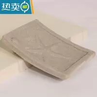 敬平香皂盒家用陶瓷ins 韩国沥水 皂盒碟架皂碟北欧轻奢风 長形海星皂盆-米黃砂