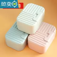 敬平肥皂盒带盖学生宿舍澡堂用密封旅行便携式沥水创意个性可爱香皂盒 三色混装