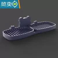 敬平肥皂盒壁挂式创意沥水架家用双格卫生间双层浴室免打孔香皂架 浅蓝色