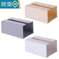 敬平免打孔纸巾盒挂壁式抽纸盒家用厨房客厅餐厅卧室壁挂式纸巾收纳盒 3种颜色各1个