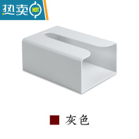 敬平倒挂厨房纸巾盒家用免打孔壁挂式纸巾架浴室卫生间厕所抽纸厕纸盒 灰色(2个装)