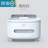 敬平抽纸盒家用客厅茶几餐厅创意北欧简约轻奢多功能遥控器收纳纸巾盒 [升级款]简约白