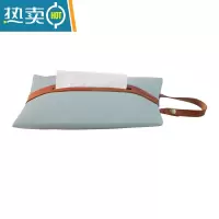 敬平皮革车载纸巾套悬挂式 简约家用纸巾袋 客厅厕所抽纸袋纸巾盒ins 挂绳款[初夏蓝]