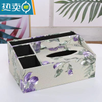 敬平欧式创意纸巾盒酒店家用茶几遥控器餐巾纸抽盒杂物收纳盒 灰色 壁纸优雅邹菊一体