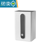 敬平免打孔纸巾架抽纸盒创意厕所壁挂式厨房卫生间纸巾盒倒挂置物架 (无盖款)1个装 灰色