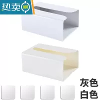 敬平纸巾盒抽纸盒厨房家用客厅餐厅创意墙壁挂式倒挂收纳盒卧室免打孔 白+灰