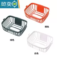 敬平卫生间纸巾盒厕所免打孔置物架卫生纸纸巾架卷抽纸盒洗手间壁挂式 绿色+橘色+白色