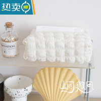 敬平宠粉福利ins风奶油色纯色纸巾盒韩式法式纸巾抽布艺纸巾套收纳袋 奶油白浮生若梦纸巾盒