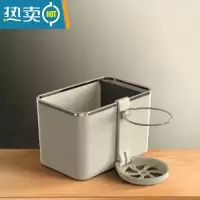 敬平车载纸巾盒多功能车内杯架扶手箱收纳盒挂式抽纸盒车载收纳箱网红 米黄色[单杯架]+可拆卸
