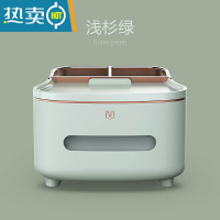 敬平抽纸盒纸巾盒茶几客厅多功能桌面遥控器收纳盒简约现代轻奢创意高 浅衫绿