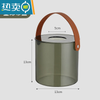 敬平桌面创意卷纸筒圆筒茶几收纳盒抽纸卷纸盒客厅多功能卫生间纸巾盒 升级墨绿色 带盖