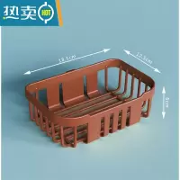 敬平便宜免打孔卫生间卫生纸置物架纸巾盒壁挂式洗澡间放厕纸架卷纸盒 红色-方形[3个装] 送贴片