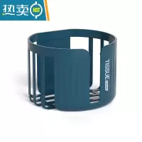 敬平卫生间纸巾盒厕所卷纸盒纸筒置物纸巾架壁挂式免打孔洗手间收纳盒 圆形款-蓝色