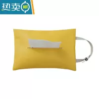 敬平MOM皮革纸巾套纯色家用车载pu抽纸盒防水简约北欧ins悬挂抽纸袋 挂绳款—亮黄纸巾盒