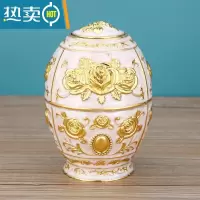 敬平欧式纸巾盒家用客厅茶几抽纸盒创意轻奢KTV纸抽盒餐厅美式ins摆件 金白牙签筒(时尚)