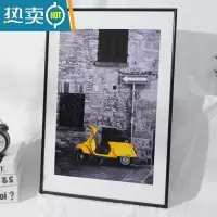 敬平简约铝合金相框挂墙a3画框定制海报框任意尺寸a4拼图框a2装裱框架 LY006 圆面黑色 60x90厘米-免费送安装