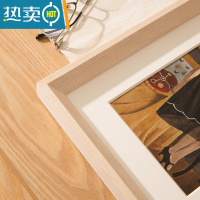 敬平实木大相框挂墙A3营业执照4K素描装裱画框外框拼图框定制任意尺寸 橡木色 4K[38*53厘米]挂墙