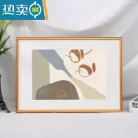 敬平简约细窄边铝合金画框装裱相框挂墙a4开8kA3卡纸海报拼图框架定制 006圆面金色 A4证书[内框21X29.7cm