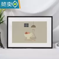 敬平简约细窄边铝合金画框装裱相框挂墙a4开8kA3卡纸海报拼图框架定制 006圆面黑色 A2[内框42X59.4cm]挂