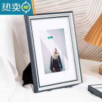 敬平北欧创意相框摆台高级感6寸7寸8轻奢桌面摆件洗照片做成画框挂墙 曜石蓝 7寸[挂摆两用]内径12.7*17.8cm