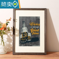 敬平实木画框装裱木质相框挂墙四4k8k八开水彩素描a3a4纸油画框架18寸 黑木纹 10寸可摆可挂[内径20.3*25.