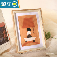敬平简约相框摆台画框挂墙洗照片6寸7 8七寸10桌面摆件儿童相册架定制 木纹白 A3[可放29.7*42cm]挂墙