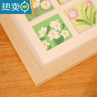 敬平油画棒作品保存画框装裱正方形四宫格九宫格相框摆台立体摆件 平面款 原木色 方8寸(外框23.3*23.3cm)