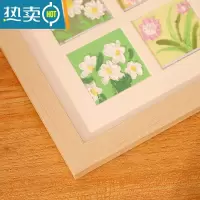 敬平油画棒作品保存画框装裱正方形四宫格九宫格相框摆台立体摆件 平面款 原木色 方8寸(外框23.3*23.3cm)