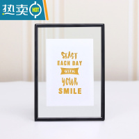 敬平照片打印加玻璃透明相框定制相册摆件金属摆台6寸8寸a4挂墙六寸7 黑色[横竖两用] 8寸挂墙款 高清玻璃面[送无痕钉