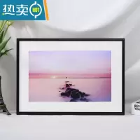 敬平简约窄边铝合金相框挂墙a3画框装裱8k4开A2海报外框定制拼图框架 006圆面黑色 [内框50*60cm]送挂墙无痕